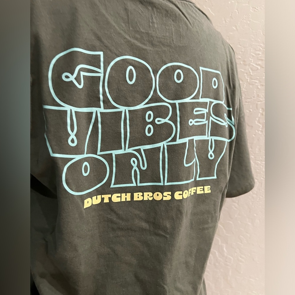 NWT Olive Green Dutch Bros Shirt - Picture 4 of 7